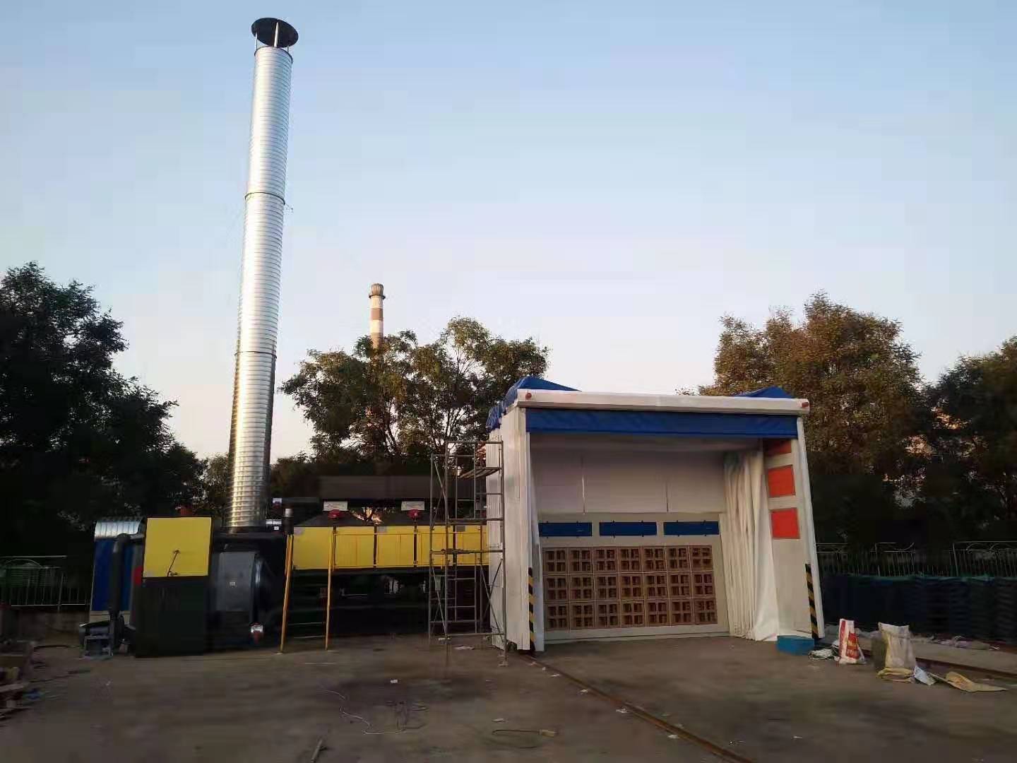 某某機械廠移動伸縮房+催化燃燒治理噴漆廢(fèi)